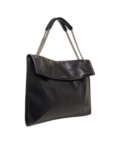 Borsa a spalla in pelle liscia