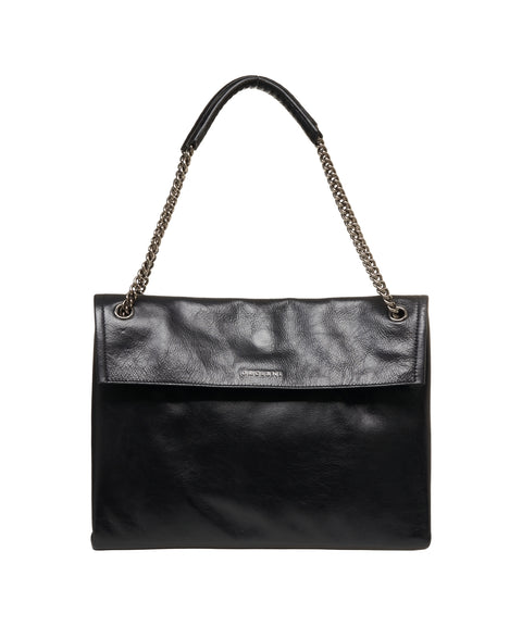 Borsa a spalla in pelle liscia