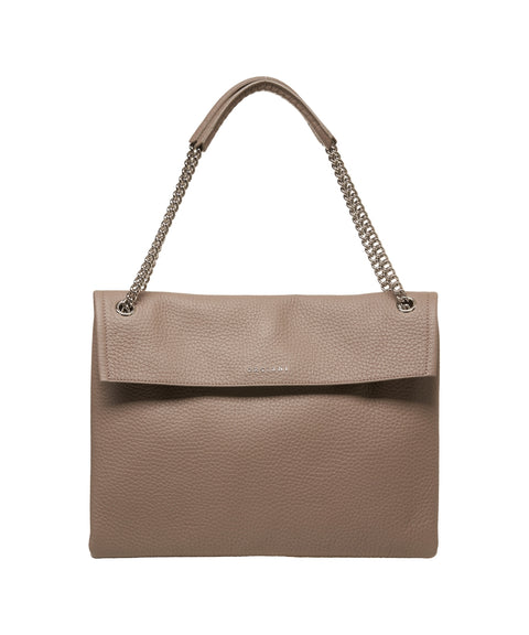 Borsa a spalla in pelle martellata