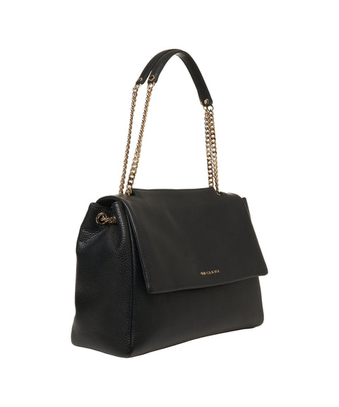 Borsa a spalla in pelle martellata