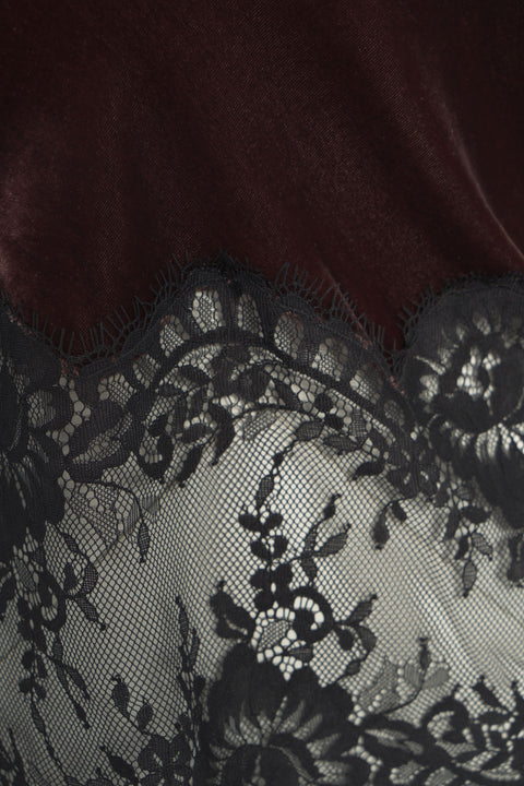 Top in velluto e pizzo 'Gilly'