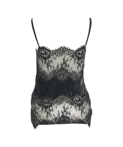 Top in velluto e pizzo 'Gilly'