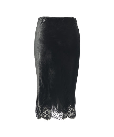 Gonna midi in velluto 'Tess'