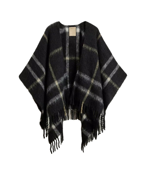 Poncho mit Fransendetails