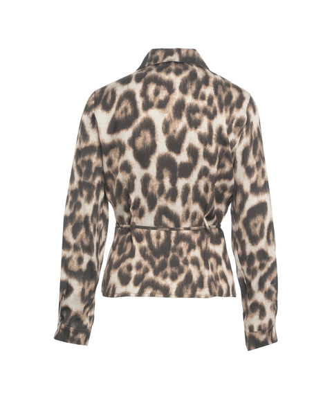 Blusa con stampa animalier