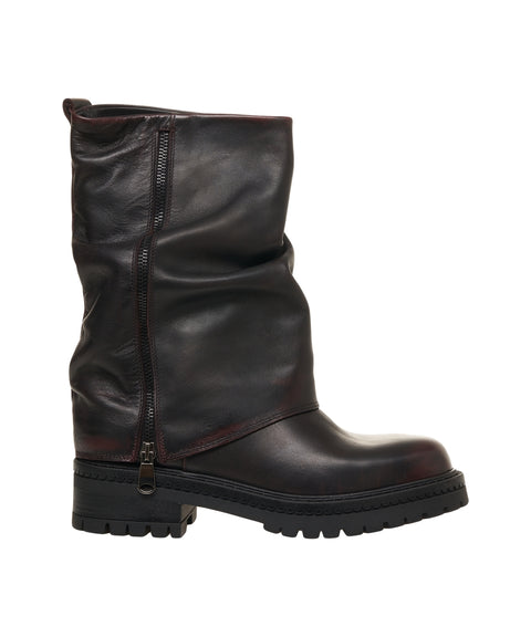 Stivali in pelle con zip