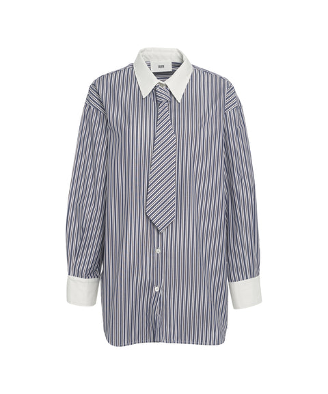 Camicia a righe con dettaglio cravatta