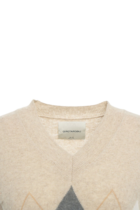 Gilet in maglia con motivo a rombi