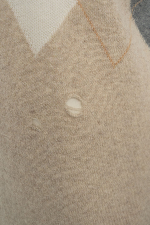 Gilet in maglia con motivo a rombi