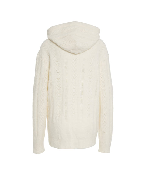 Felpa con cappuccio in lana