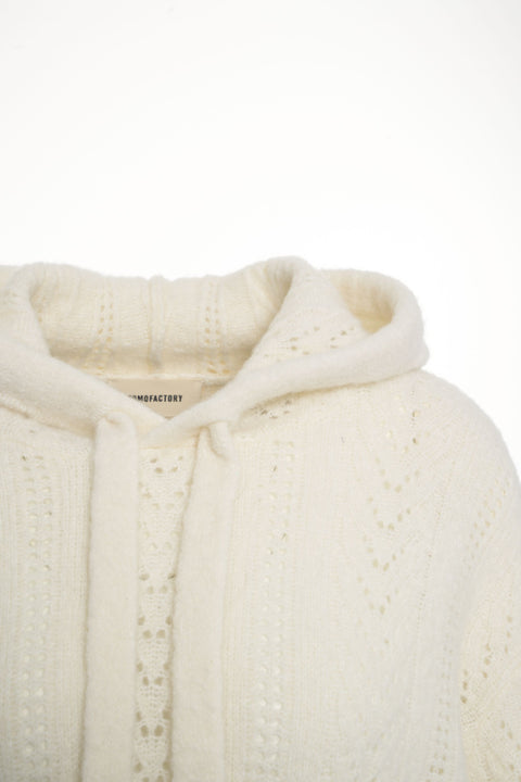 Felpa con cappuccio in lana