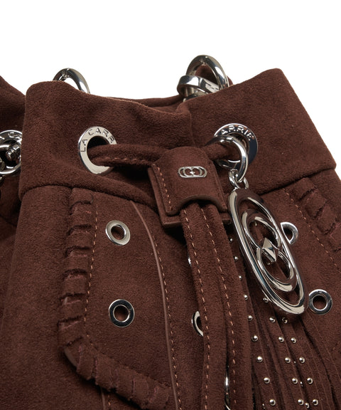 Borsa a secchiello in eco suede