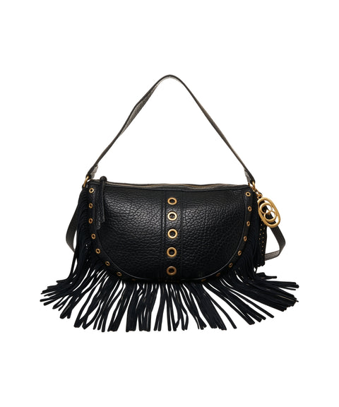 Shoulder bag with fringes