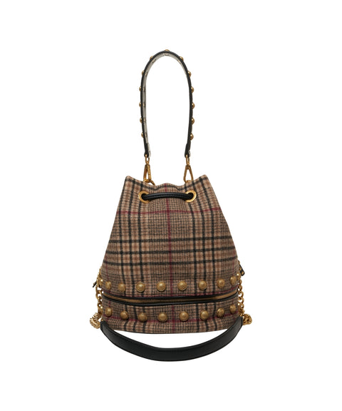 Borsa a secchiello glencheck