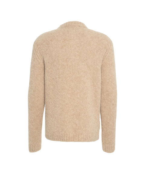 Maglione in maglia con collo in piedi