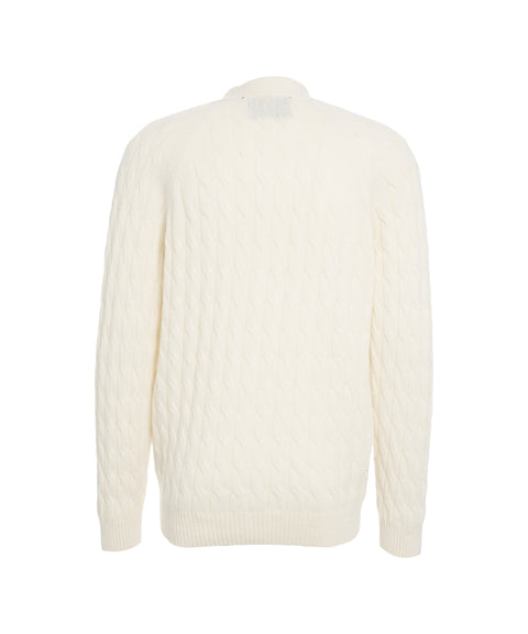 Cardigan with cable knit pattern