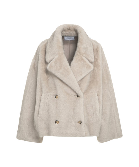 Cappotto corto in ecopelliccia