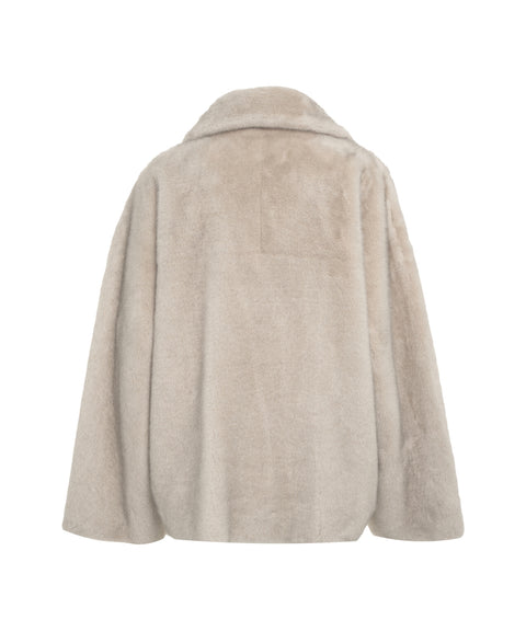 Cappotto corto in ecopelliccia