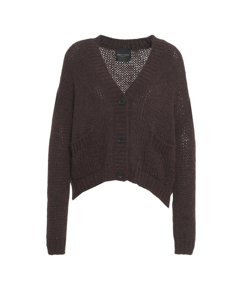 Cardigan in maglia con scollo a V