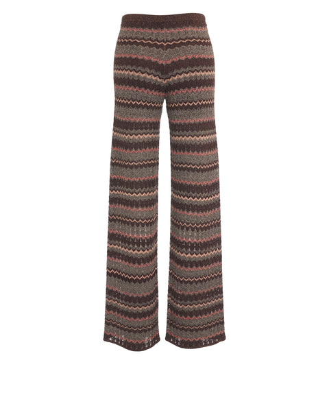 Knit pants with lurex details