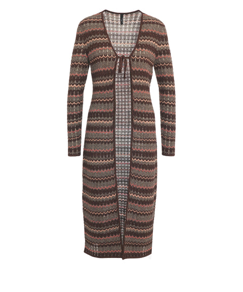 Cardigan lungo in lurex