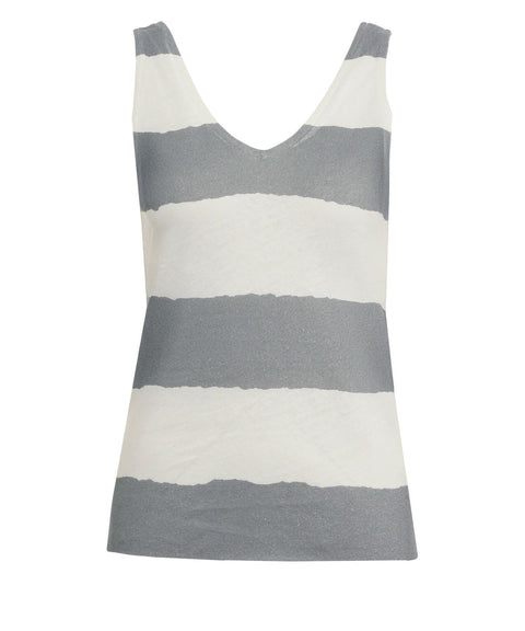 Cotton and linen blend top