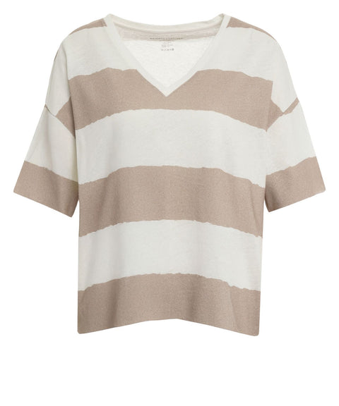 T-Shirt aus Baumwoll-Leinengemisch