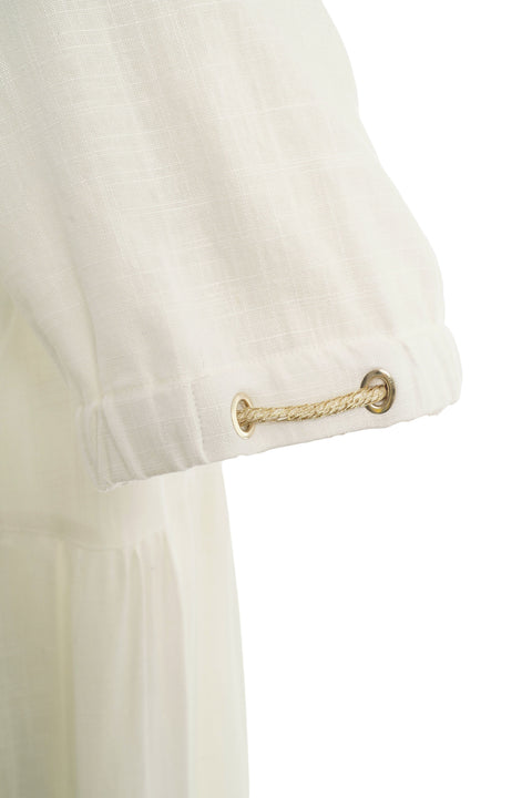 Abito maxi in misto lino