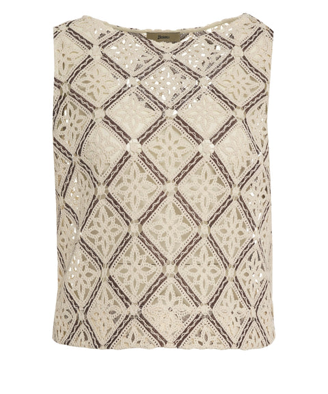 Top in maglia crochet