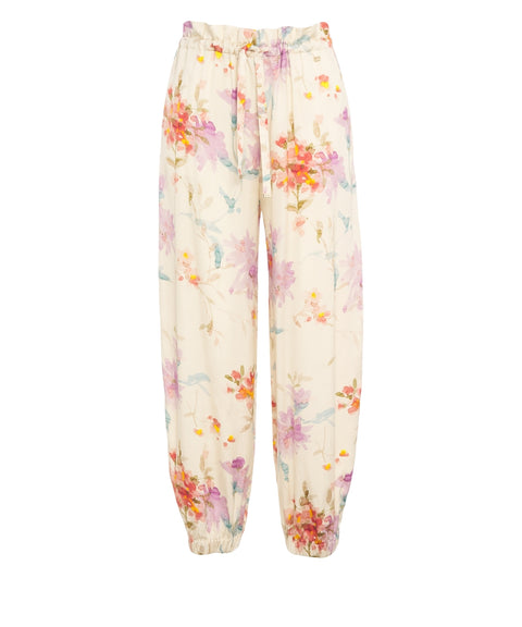 Jogger con motivo floreale