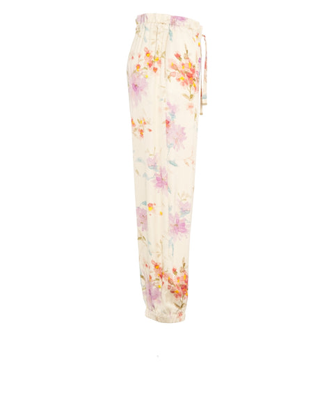 Jogger con motivo floreale