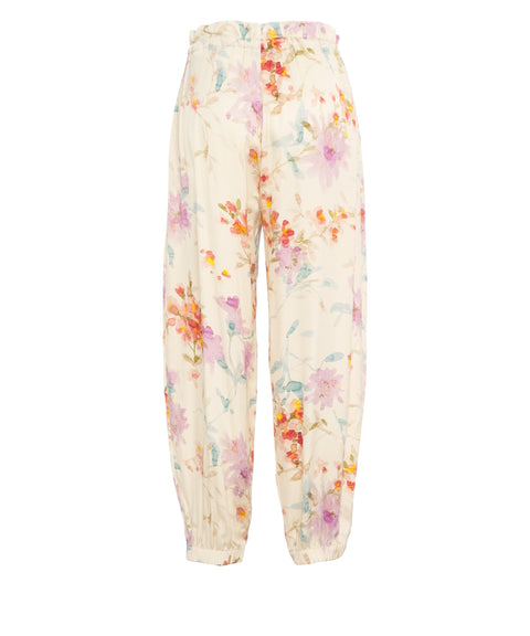 Jogger con motivo floreale