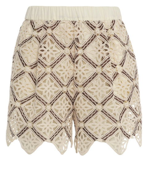 Shorts in maglia crochet