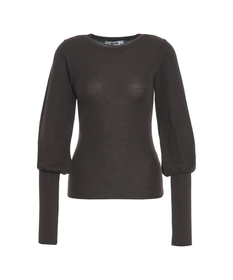 Strickpullover mit Puffärmeln