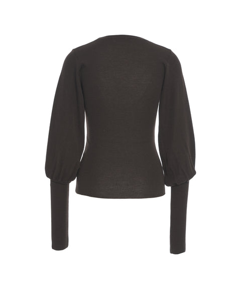 Strickpullover mit Puffärmeln