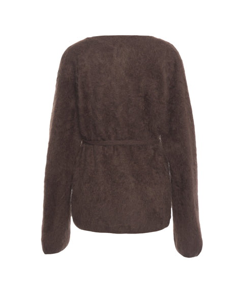 Cardigan with waist belt