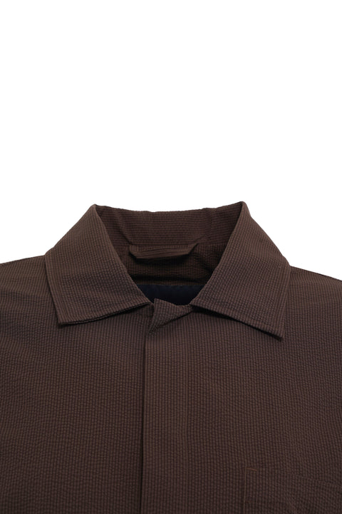 Seersucker short-sleeved shirt