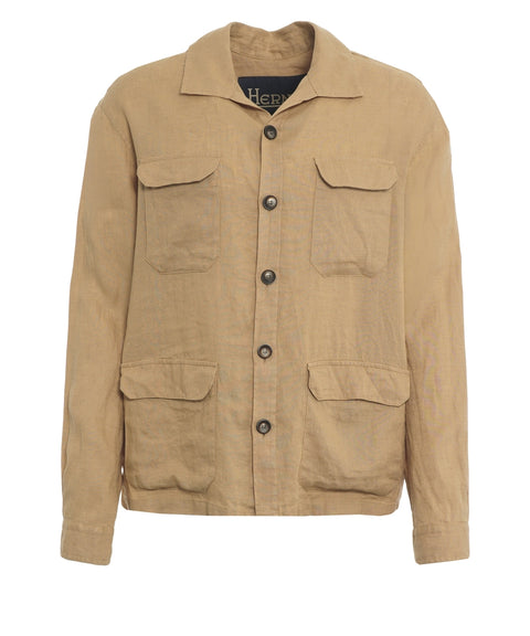 Linen field jacket