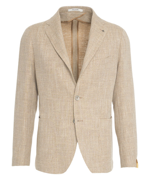 Blazer con motivo a spina di pesce