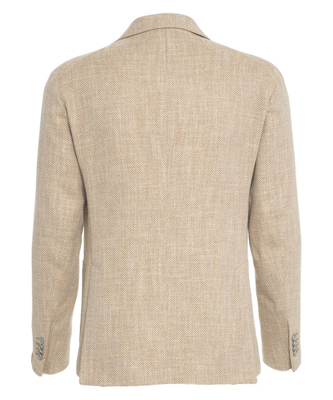 Blazer con motivo a spina di pesce