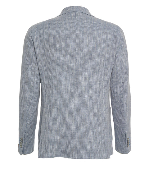 Blazer con motivo a spina di pesce