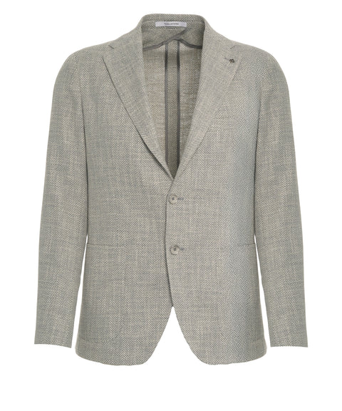 Blazer con motivo a spina di pesce