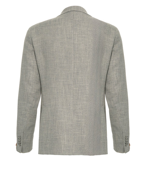 Blazer con motivo a spina di pesce