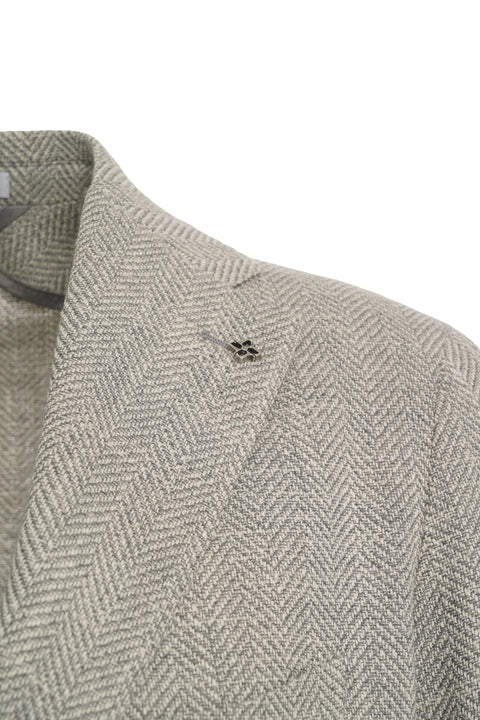 Blazer con motivo a spina di pesce