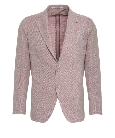 Blazer con motivo a spina di pesce