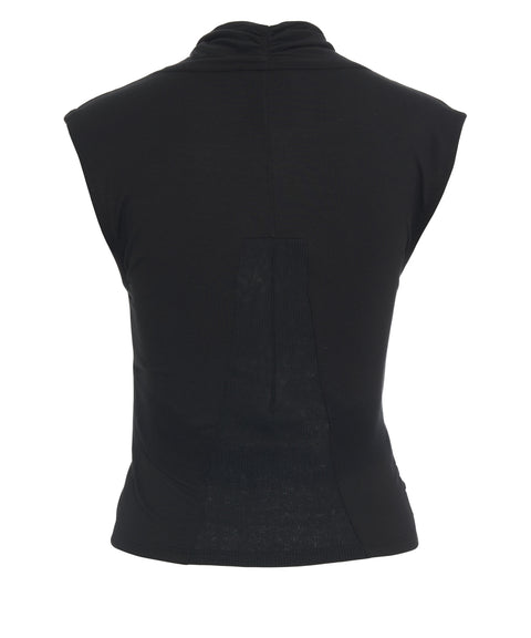 Top incrociato in misto seta