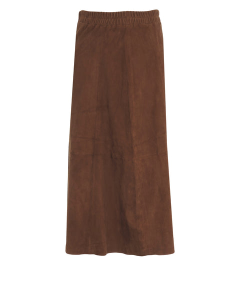 Gonna midi in pelle scamosciata 'Nahee'