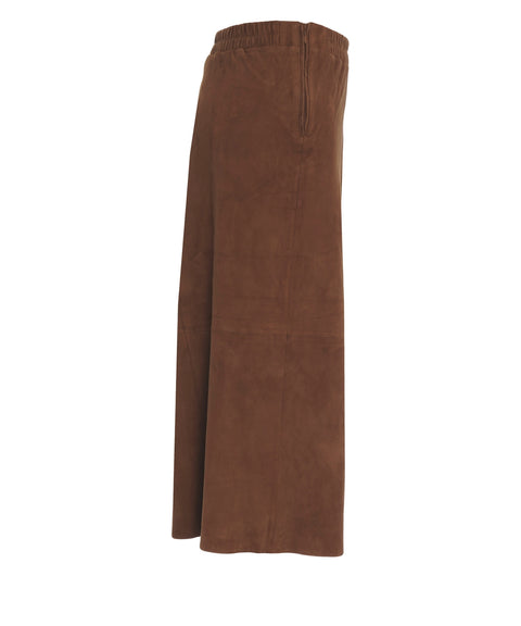 Gonna midi in pelle scamosciata 'Nahee'