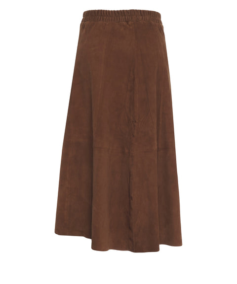 Gonna midi in pelle scamosciata 'Nahee'