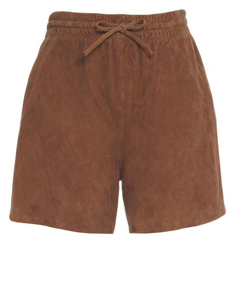 Shorts in pelle scamosciata 'Anemone'